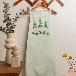 Vrolijk Kerstfeest Waterverf Gouden ster Schort