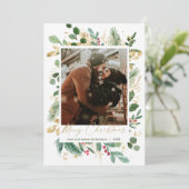 Vrolijk kerstfeest waterverf groen goud rood heili (Staand voorkant)