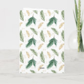 Vrolijk kerstfeest waterverf groen goud rood heili notitiekaartje (Achterkant)