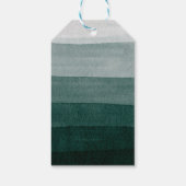 vrolijk kerstfeest. Waterverf groene moderne strep Cadeaulabel (Achterkant)