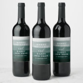 vrolijk kerstfeest. Waterverf groene strepen ombre Wijn Etiket (Flessen)