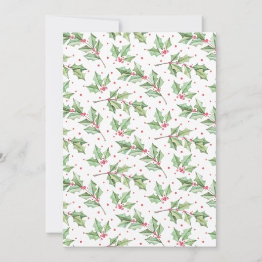 Vrolijk kerstfeest Waterverf Holly 3 (Achterkant)