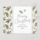 Vrolijk kerstfeest Waterverf Holly Berry (Voorkant)