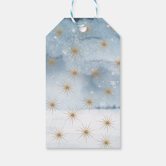 Vrolijk kerstfeest Waterverf Holly Berry Wreath Cadeaulabel (Achterkant)