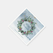Vrolijk Kerstfeest Waterverf Holly Glitter Star Sn Servet (Hoek)