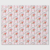 Vrolijk kerstfeest Waterverf kabouters en paddenst Cadeaupapier (Vlak)