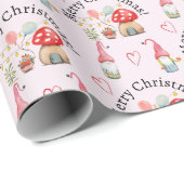 Vrolijk kerstfeest Waterverf kabouters en paddenst Cadeaupapier (Rol Hoek)