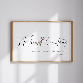 Vrolijk kerstfeest waterverf kerst poster