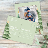 Vrolijk kerstfeest Waterverf kerstbomen Feestdagenkaart