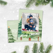 Vrolijk kerstfeest Waterverf kerstbomen Feestdagenkaart