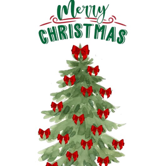 Vrolijk kerstfeest Waterverf kerstboom Bedankkaart