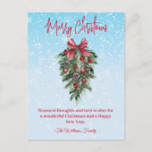 Vrolijk kerstfeest waterverf kerstboom besneeuwd briefkaart (Voorkant)