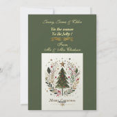 Vrolijk Kerstfeest Waterverf Kerstboom Familie Feestdagenkaart (Achterkant)