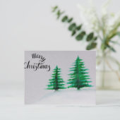 Vrolijk kerstfeest, waterverf kerstboom feestdagenkaart (Staand voorkant)