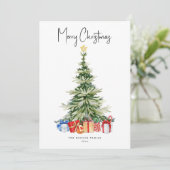 Vrolijk kerstfeest Waterverf kerstboom Kaart (Staand voorkant)