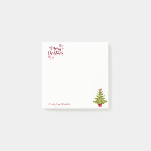 Vrolijk kerstfeest, Waterverf kerstboom Post-it® Notes (Voorkant)