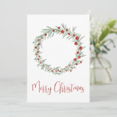 Vrolijk kerstfeest, waterverf kerstmis feestdagenkaart (Staand voorkant)