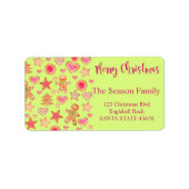 Vrolijk kerstfeest waterverf koekjes met ontbijtko etiket (Voorkant)