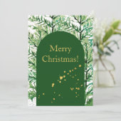 Vrolijk Kerstfeest Waterverf Kunstboom Feestdagenkaart (Staand voorkant)