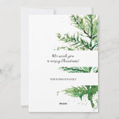 Vrolijk Kerstfeest Waterverf Kunstboom Feestdagenkaart (Achterkant)