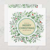 Vrolijk kerstfeest Waterverf met Kaart voor feestd (Voorkant / Achterkant)