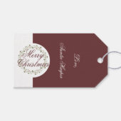 Vrolijk kerstfeest waterverf met rode kerstmis cadeaulabel (Voorkant (Horizontaal))