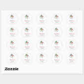 Vrolijk kerstfeest, Waterverf Mistletoe Ronde Sticker (Vel)