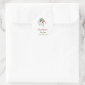 Vrolijk kerstfeest, Waterverf Mistletoe Ronde Sticker (Tas)