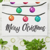 Vrolijk kerstfeest, Waterverf Ornament Theedoek (Gevouwen)