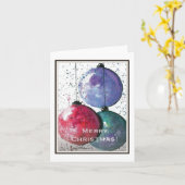 Vrolijk kerstfeest, Waterverf Ornamenten Abstracte Kaart (Gele Bloem)