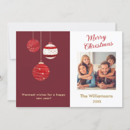 Vrolijk Kerstfeest Waterverf Ornamenten Foto Kaart