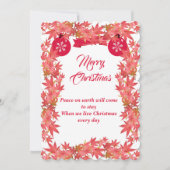 Vrolijk kerstfeest Waterverf Perzikmanleien Feestdagenkaart (Voorkant)