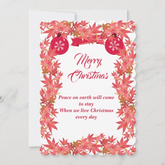 Vrolijk kerstfeest Waterverf Perzikmanleien Feestdagenkaart (Voorkant)