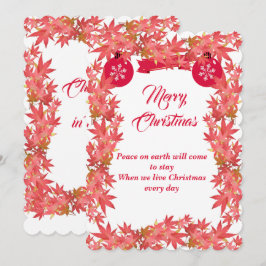 Vrolijk kerstfeest Waterverf Perzikmanleien Feestdagenkaart