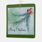 Vrolijk kerstfeest Waterverf Pine Bough Ornament (Links)