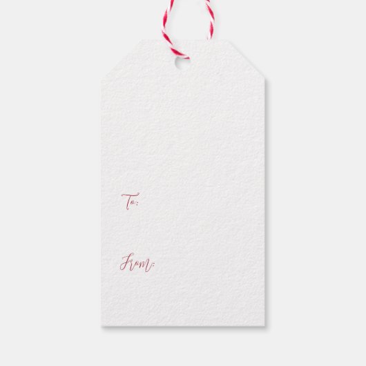 Vrolijk Kerstfeest Waterverf Pine en bessen Cadeaulabel (Achterkant)