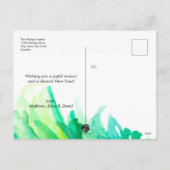 Vrolijk kerstfeest, Waterverf Pinetree, foto Feestdagenkaart (Achterkant)