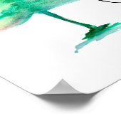 Vrolijk kerstfeest, Waterverf Pinetree, script Poster (Hoek)