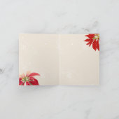 Vrolijk kerstfeest Waterverf Poinsettia Floral Kaart (Binnen)