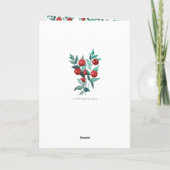 Vrolijk kerstfeest Waterverf Red Berries Kaart (Achterkant)