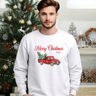 Vrolijk kerstfeest Waterverf  Rode Vrachtwagen Jaa T-shirt
