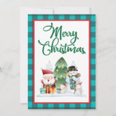 Vrolijk kerstfeest Waterverf Santa en Snowman Feestdagenkaart (Voorkant)