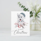 Vrolijk kerstfeest. Waterverf schattige feestdag Feestdagenkaart (Staand voorkant)