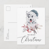 Vrolijk kerstfeest. Waterverf schattige feestdag Feestdagenkaart (Voorkant / Achterkant)