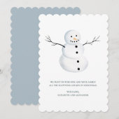 vrolijk kerstfeest. Waterverf schattige sneeuwman. Feestdagenkaart (Voorkant / Achterkant)