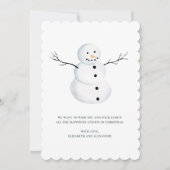 vrolijk kerstfeest. Waterverf schattige sneeuwman. Feestdagenkaart (Voorkant)