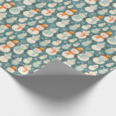 vrolijk kerstfeest | Waterverf Sneeuwmannen Kerst Cadeaupapier (Hoek)