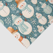 vrolijk kerstfeest | Waterverf Sneeuwmannen Kerst Tissuepapier (Detail)