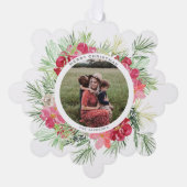 Vrolijk Kerstfeest Waterverf Winter Botanische kra Ornament Kaart (Voorkant)