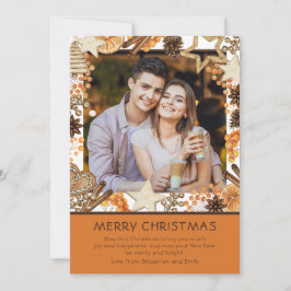 Vrolijk kerstfeest Waterverf Winter Floral Foto